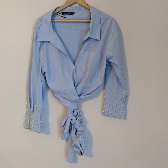 Zara Tops - SOLD Zara Woman Light Blue Button Down